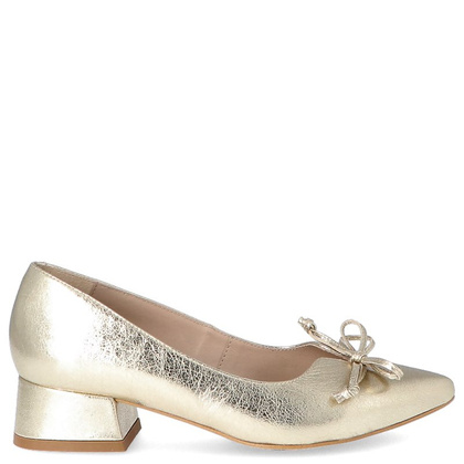 Czółenka na niskim obcasie - KOTYL 9925 ZŁOTY LICO