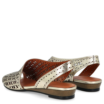 Ażurowe sandałki ze skóry - BOCCATO 167.513 ZŁOTE