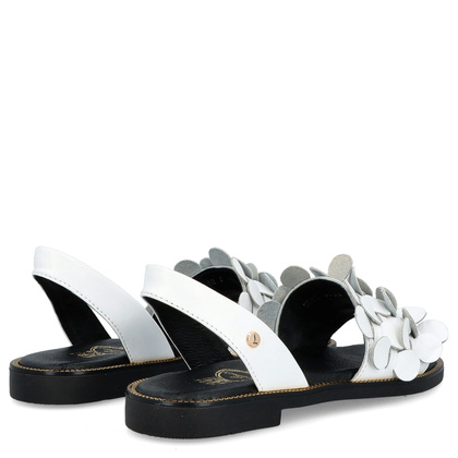 Damskie sandały ze skóry - LEMAR 40425 BIAŁE