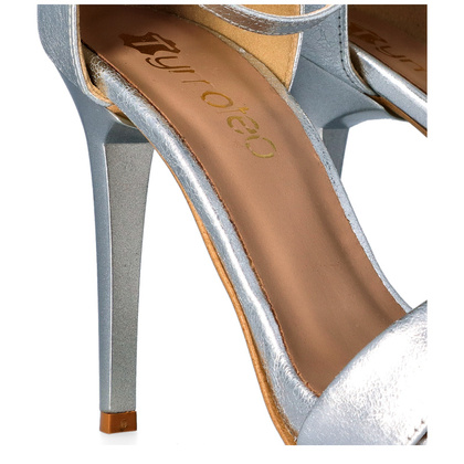 Sandały na szpilce - TYMOTEO LALI SREBRNE