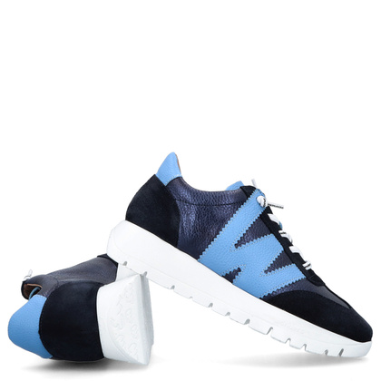 Hiszpańskie sneakersy premium - WONDERS A-2476 GRANATOWE