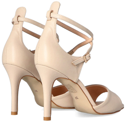 Eleganckie sandały na szpilce - TYMOTEO D1005 JASNY BEŻ