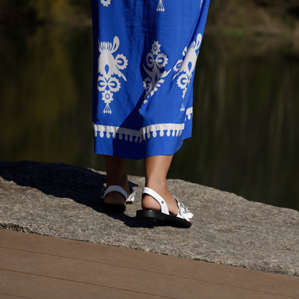 Damskie sandały ze skóry - LEMAR 40425 BIAŁE