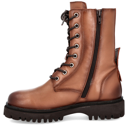 Sznurowane workery skórzane - JARGE OLIVIERA 48 BRĄZOWE