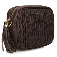 Listonoszka ze skóry naturalnej - TOSCANIO F226 CIEMNY BRĄZ