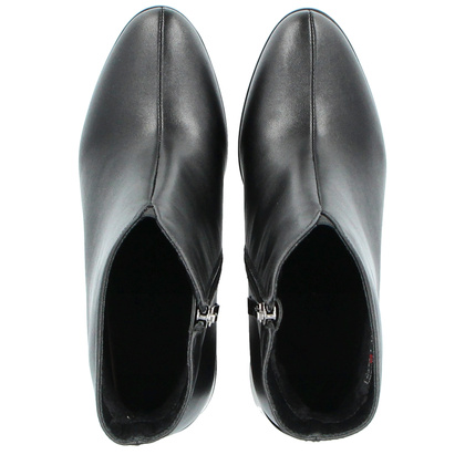 Skórzane botki na słupku - FILIPPO DBT6548/24 CZARNE