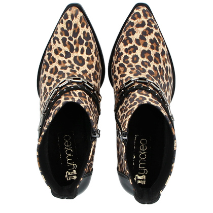 Krótkie kowbojki ze skóry - TYMOTEO G1069 PANTERKA