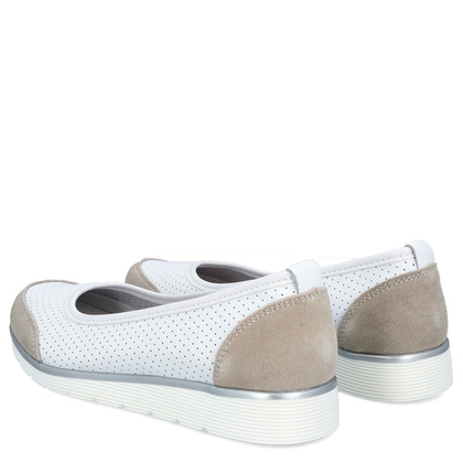 Lekkie ażurowe półbuty skórzane - FILIPPO DP4524/25 BIAŁE