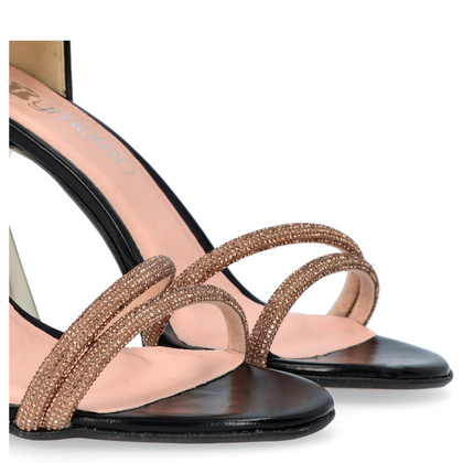 Sandały na modnym obcasie - TYMOTEO L1048 CZARNE