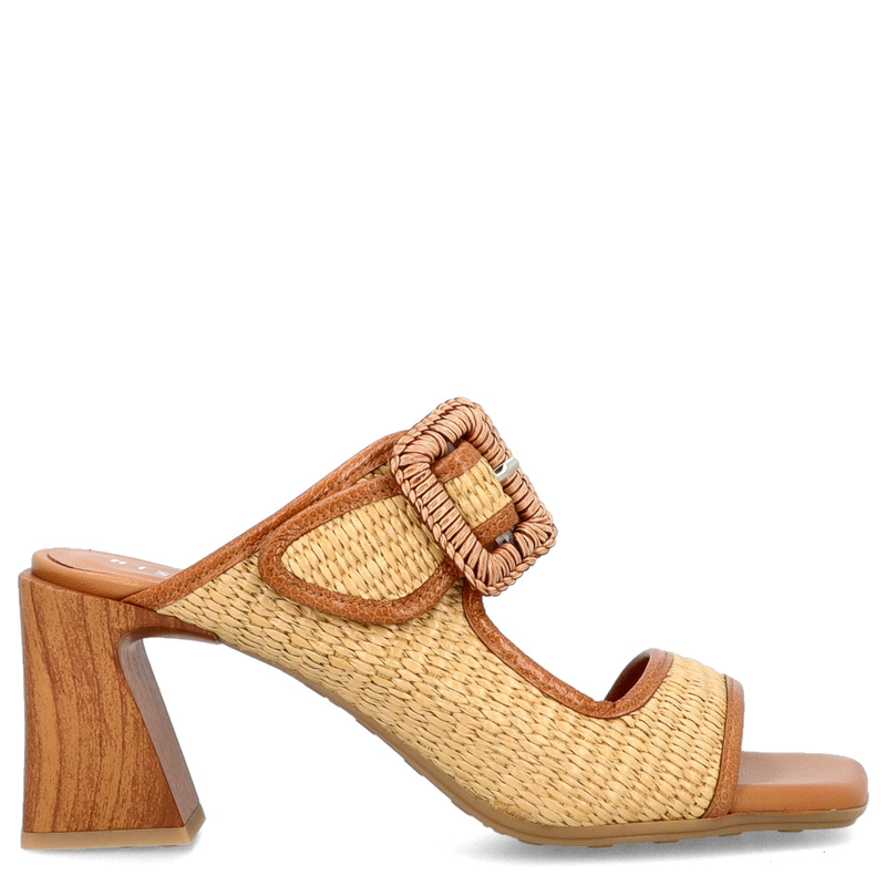 Hiszpańskie klapki na obcasie - HISPANITAS RHV254048 BRĄZOWE