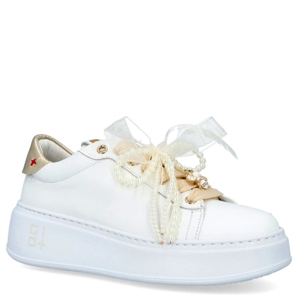 Sneakersy skórzane premium - GIO+ PIA356A BIAŁE