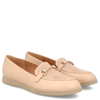 Miękkie mokasyny ze skóry - TYMOTEO P1021 BEŻOWE