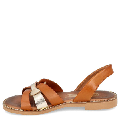 Wygodne sandały skórzane - LEMAR 40382 BRĄZOWE