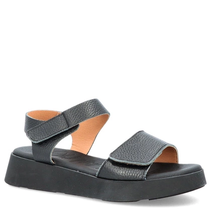 Skórzane sandały zapinane na rzep - OH! MY SANDALS 5650 CZARNE