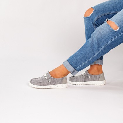 Lekkie półbuty damskie - HEY DUDE WENDY STRETCH SOX 41878 SZARE