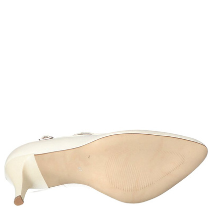 Ślubne szpilki z paskami - TYMOTEO BARA PERŁOWE ECRU