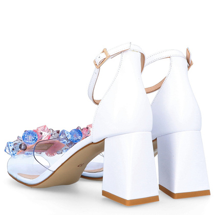 Sandałki silikonowe na słupku - TYMOTEO D1013 BIAŁE