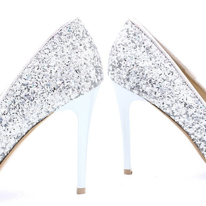 Brokatowe szpilki - TYMOTEO LARI SREBRNE