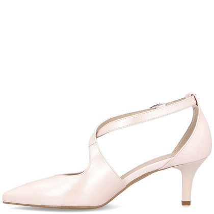 Buty ślubne na niskiej szpilce - KOTYL 5419 PERŁOWY RÓŻ