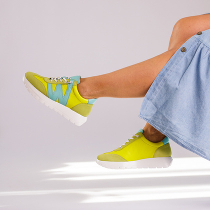 Hiszpańskie sneakersy premium - WONDERS A-2476 LIMONKOWE