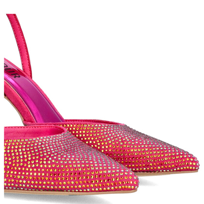 Błyszczące szpilki bez pięty - MENBUR 24789 FUKSJA