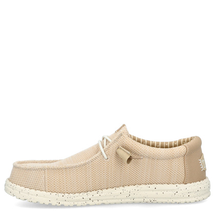 Lekkie mokasyny męskie - HEY DUDE WALLY STRETCH SOX BEŻOWE