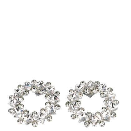 Ozdobne klipsy do butów Kryształki - TYMOTEO LOVE T48 SREBRNE