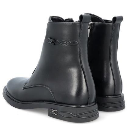 Płaskie botki ze skóry - FILIPPO DBT6527/24 CZARNE