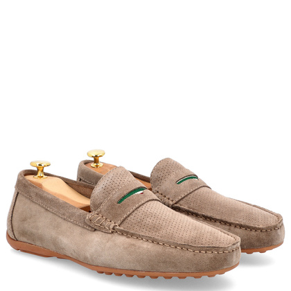 Lekkie mokasyny ze skóry - PARROTTO WB09-4102-M1 BRĄZOWE