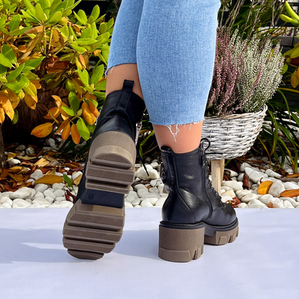 Trapery na grubym spodzie - LEMAR 60376 CZARNE