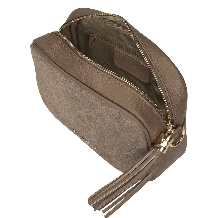 Klasyczna listonoszka ze skóry- TOSCANIO G88 CIEMNY BEŻ