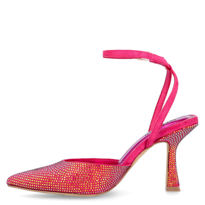 Błyszczące szpilki bez pięty - MENBUR 24789 FUKSJA