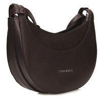 Torebka damska ze skóry - TOSCANIO G21 CIEMNY BRĄZ