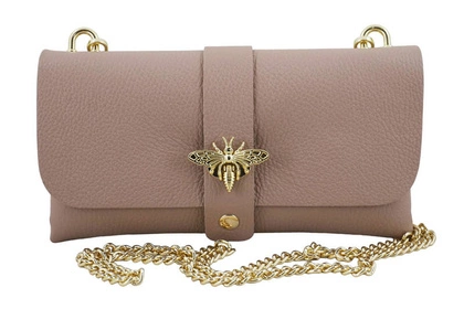 Torebka ze skóry naturalnej - BARBERINIS 958/1 PUDROWY RÓŻ