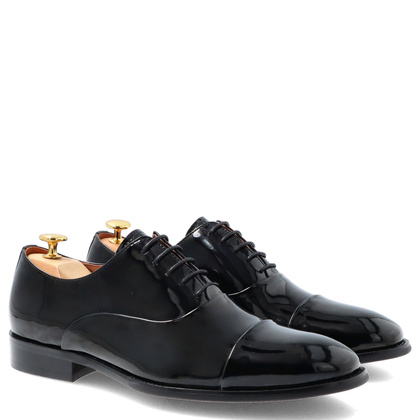 Lakierowane półbuty męskie - JOHN DOUBARE V43-33-A6 CZARNE