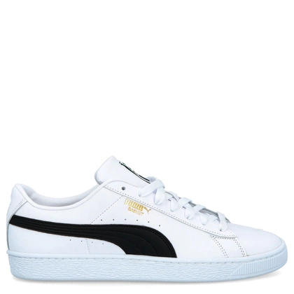 Sneakersy męskie ze skóry - PUMA BASKET CLASSIC XXL 374923 BIAŁO CZARNE