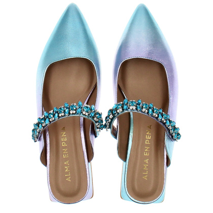 Klapki z zakrytymi palcami - ALMA EN PENA V240366 NIEBIESKIE