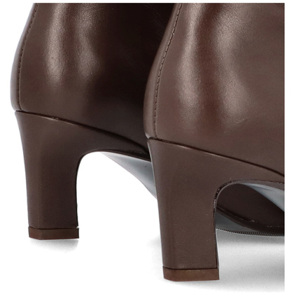 Skórzane botki na obcasie - TYMOTEO G1076 CZEKOLADOWE LICO