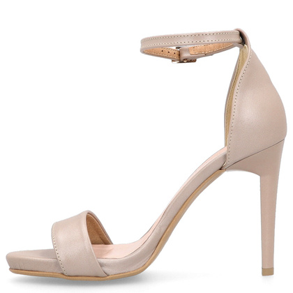 Sandały na szpilce - TYMOTEO LALI LATTE PERŁA