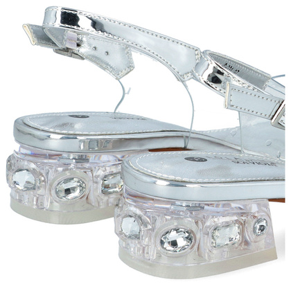 Płaskie sandały silikonowe - SCAVIOLA S-221 SREBRNE