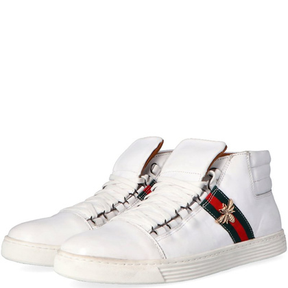 Wysokie trampki z owadem - KENT 304T BIAŁE