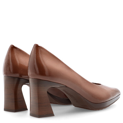 Hiszpańskie czółenka na słupku - HISPANITAS HV254245 BRĄZOWE