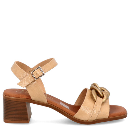 Sandały na niskim obcasie - OH! MY SANDALS 5354 BEŻOWE