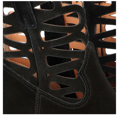 Krótkie botki z wycięciami - TYMOTEO L1045 CZARNE