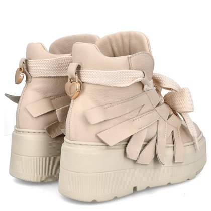 Wysokie sneakersy sznurowane - CHEBELLO 4561 BEŻOWE