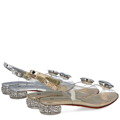 Sandały silikonowe płaskie - SCAVIOLA G-15 SREBRNE