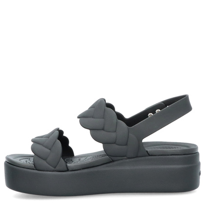 Damskie sandały na platformie -CROCS BROOKLYN WOVEN UPPER LOW EDGE W 209977 CZARNE