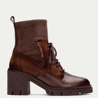 Sznurowane botki na obcasie  - HISPANITAS HI254281 CZEKOLADOWE