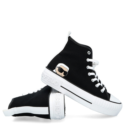 Trampki damskie za kostkę - KARL LAGERFELD KAMPUS MAX KL60450N CZARNE