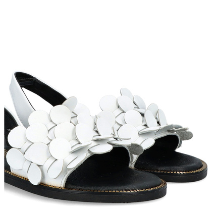 Damskie sandały ze skóry - LEMAR 40425 BIAŁE